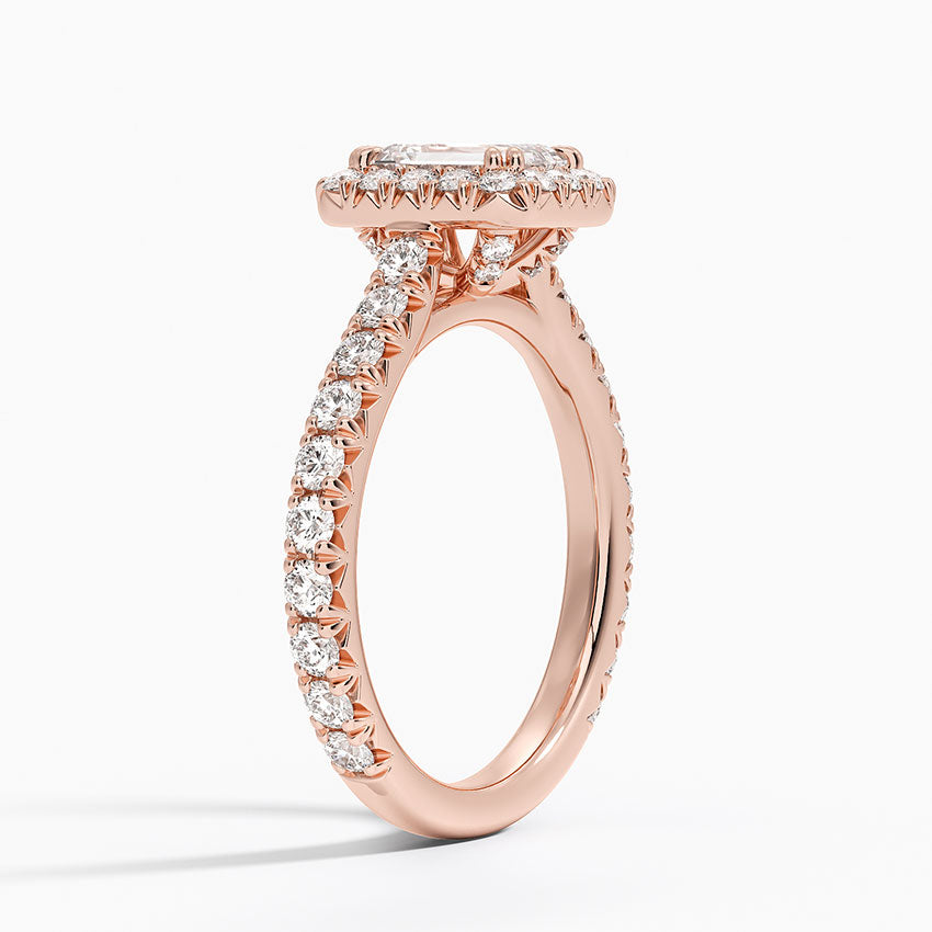 1,80 Karat Emerald Halo Tasarım Tektaş Laboratuvar Pırlanta Yüzük 18K - Stellara - Bold Diamonds