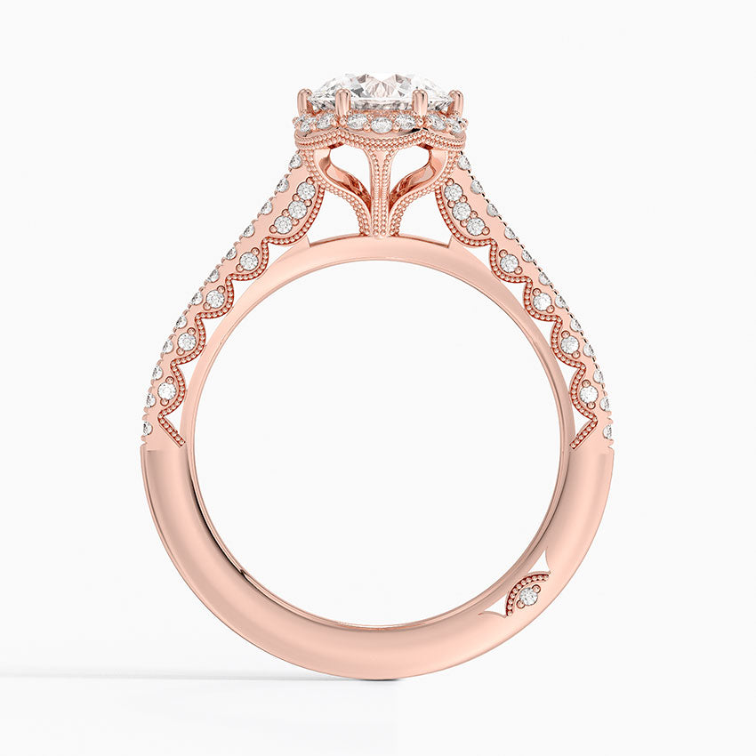 1.80 Karat Halo Tasarım Tektaş Laboratuvar Pırlanta Yüzük 18K -Lumora - Bold Diamonds