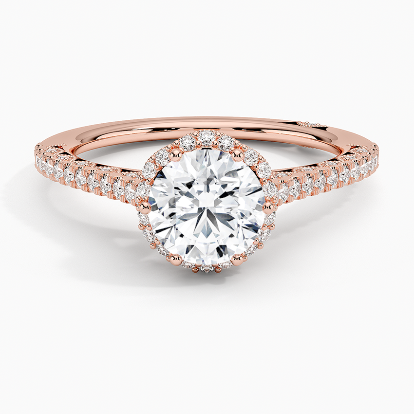 1.80 Karat Halo Tasarım Tektaş Laboratuvar Pırlanta Yüzük 18K -Lumora - Bold Diamonds