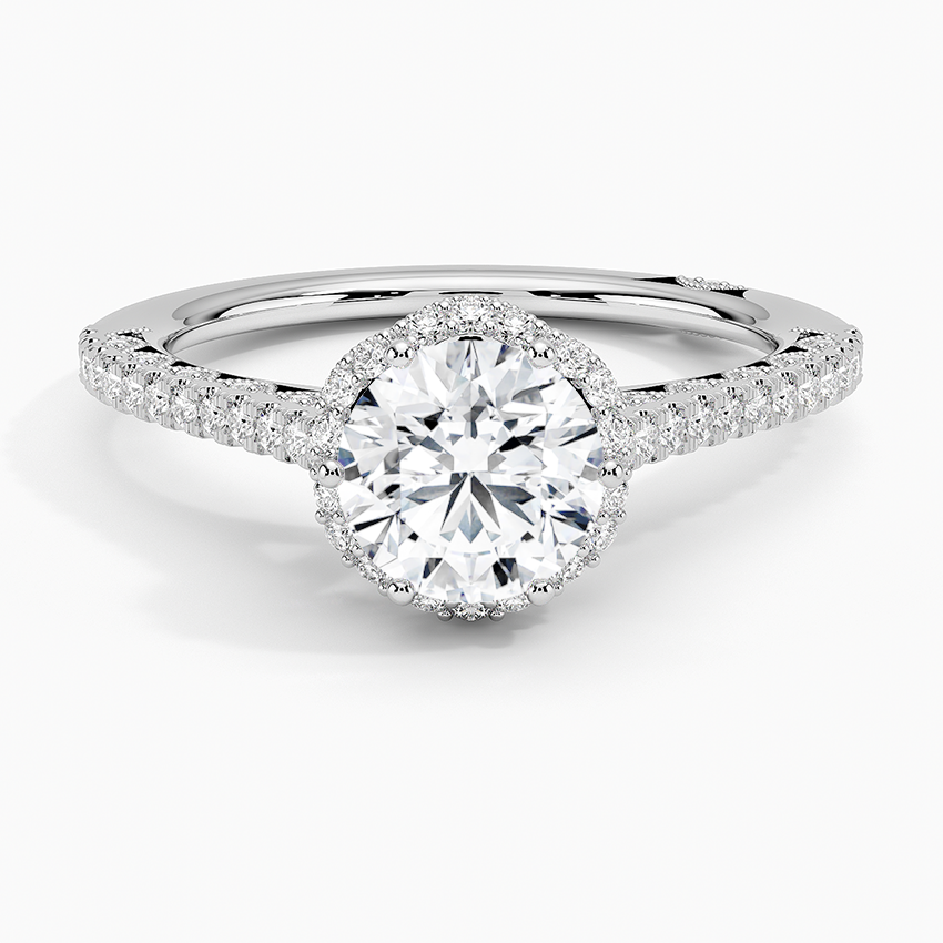 1.80 Karat Halo Tasarım Tektaş Laboratuvar Pırlanta Yüzük 18K -Lumora - Bold Diamonds
