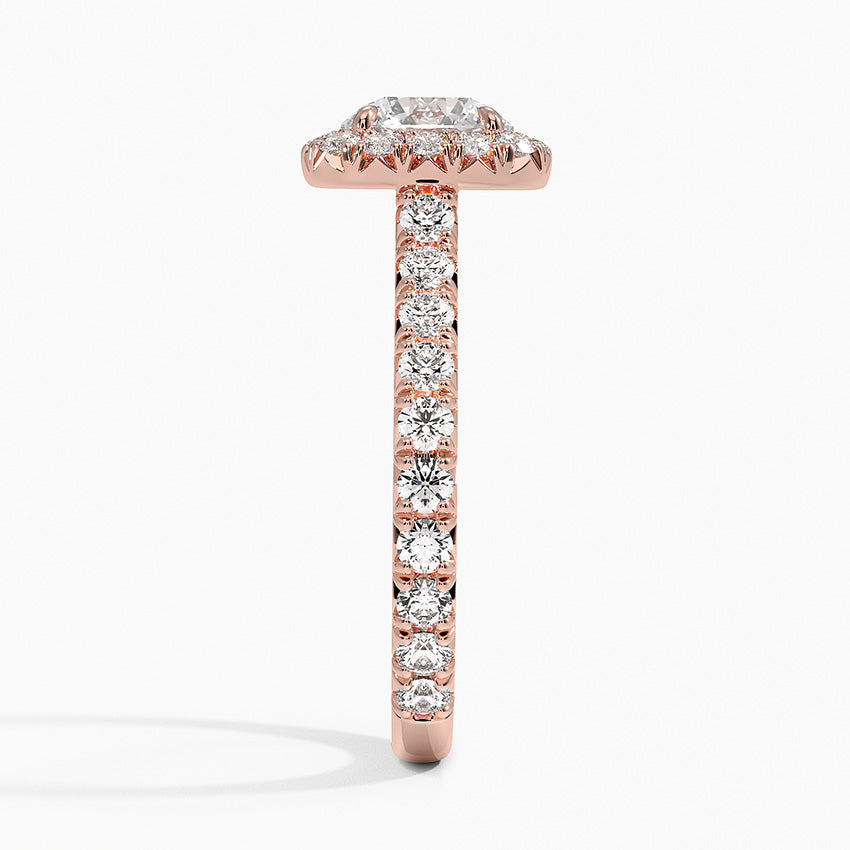 1.80 Karat Halo Tasarım Tektaş Laboratuvar Pırlanta Yüzük 18k -Ornara - Bold Diamonds