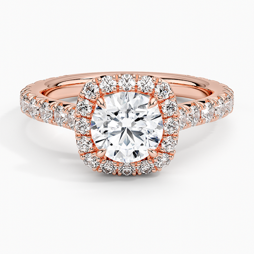 1.80 Karat Halo Tasarım Tektaş Laboratuvar Pırlanta Yüzük 18k -Ornara - Bold Diamonds