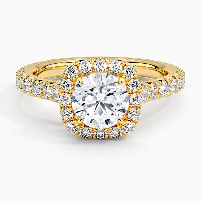1.80 Karat Halo Tasarım Tektaş Laboratuvar Pırlanta Yüzük 18k -Ornara - Bold Diamonds