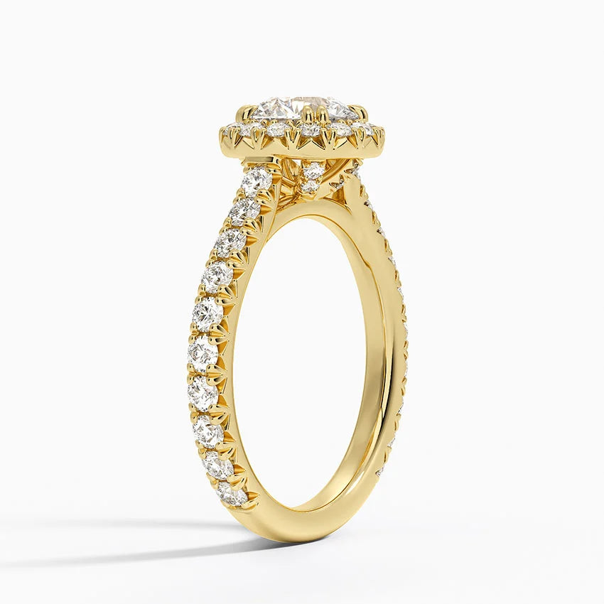 1,80 Karat Halo Tasarım Tektaş Laboratuvar Pırlanta Yüzük 18K - Stellara - Bold Diamonds