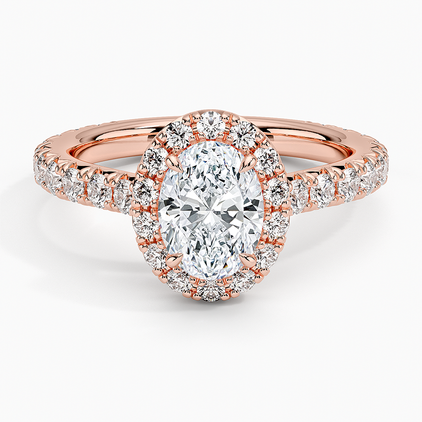 1.80 Karat Oval Halo Tasarım Tektaş Laboratuvar Pırlanta Yüzük 18k -Ornara - Bold Diamonds