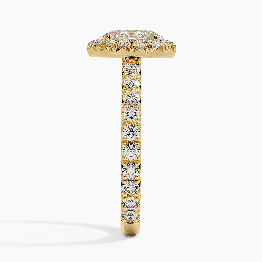 1.80 Karat Oval Halo Tasarım Tektaş Laboratuvar Pırlanta Yüzük 18k -Ornara - Bold Diamonds