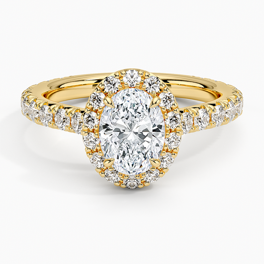 1.80 Karat Oval Halo Tasarım Tektaş Laboratuvar Pırlanta Yüzük 18k -Ornara - Bold Diamonds