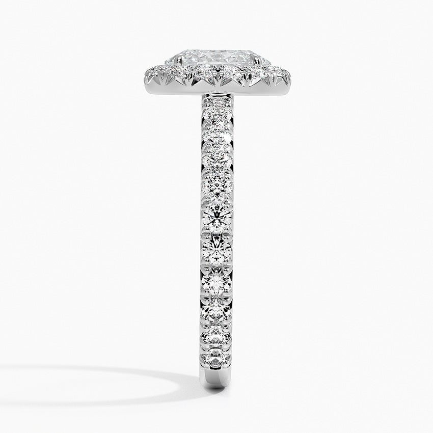 1.80 Karat Oval Halo Tasarım Tektaş Laboratuvar Pırlanta Yüzük 18k -Ornara - Bold Diamonds