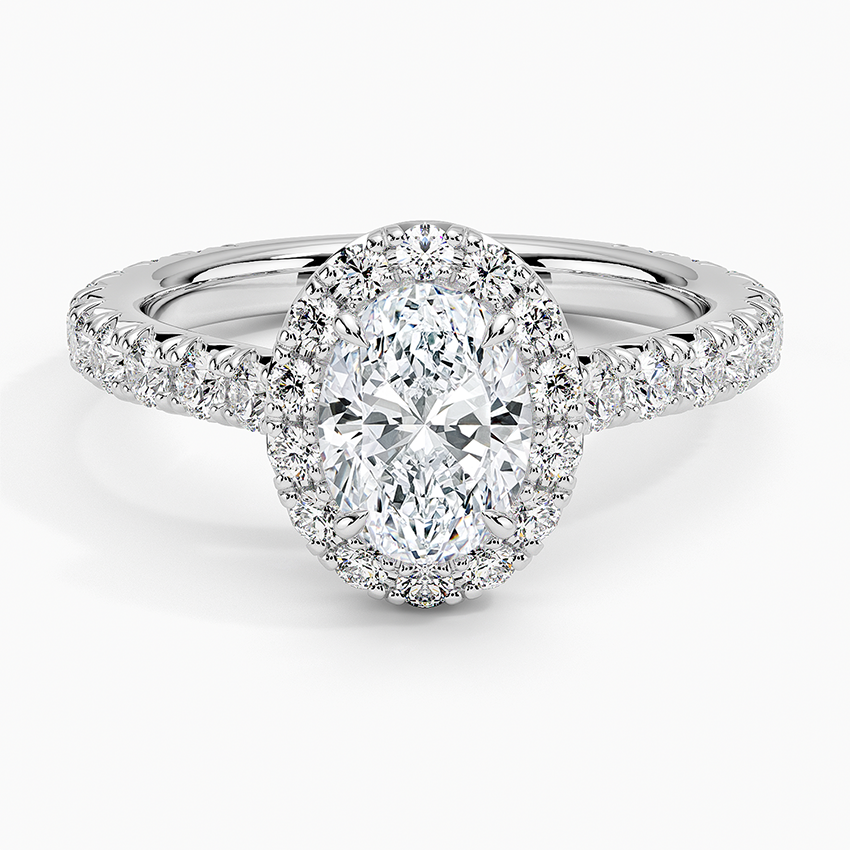1.80 Karat Oval Halo Tasarım Tektaş Laboratuvar Pırlanta Yüzük 18k -Ornara - Bold Diamonds