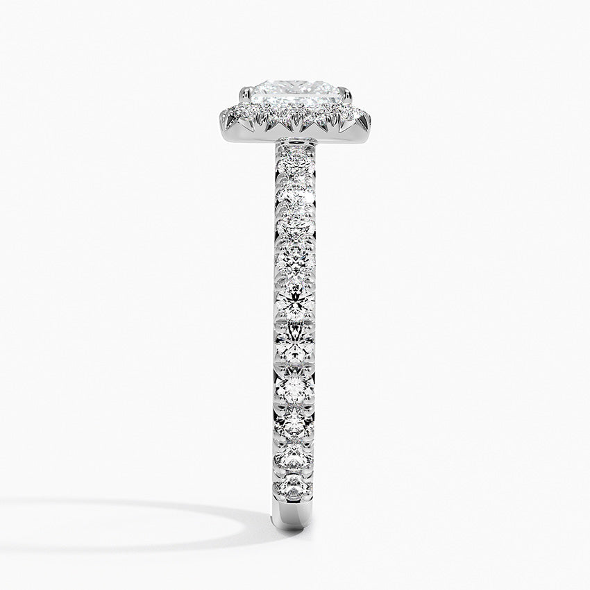1.80 Karat Prenses Halo Tasarım Tektaş Laboratuvar Pırlanta Yüzük 18k -Ornara - Bold Diamonds