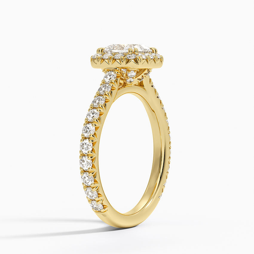 1,80 Karat Prenses Halo Tasarım Tektaş Laboratuvar Pırlanta Yüzük 18K - Stellara - Bold Diamonds