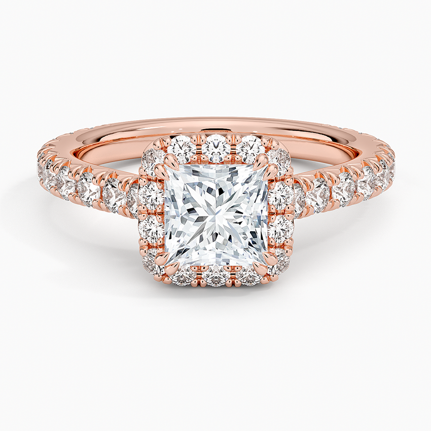 1,80 Karat Prenses Halo Tasarım Tektaş Laboratuvar Pırlanta Yüzük 18K - Stellara - Bold Diamonds