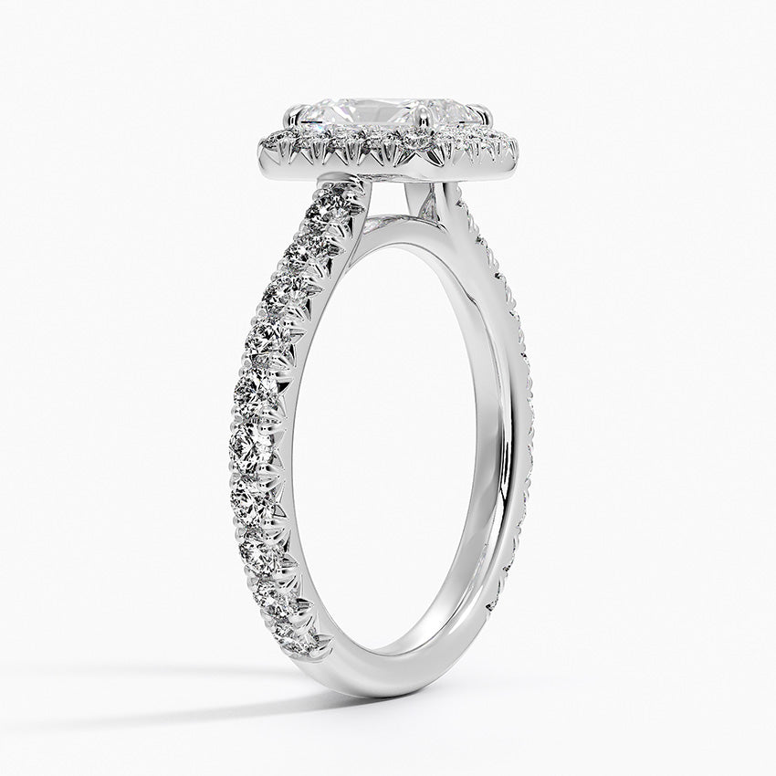 1.80 Karat Radiant Halo Tasarım Tektaş Laboratuvar Pırlanta Yüzük 18k -Ornara - Bold Diamonds