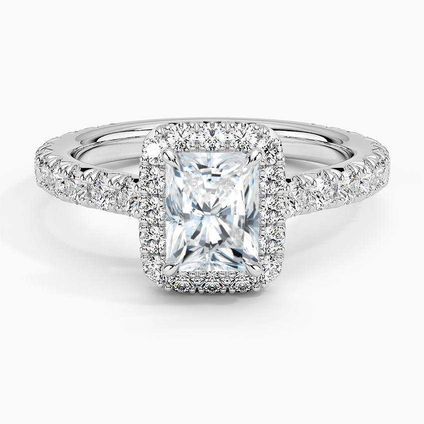 1.80 Karat Radiant Halo Tasarım Tektaş Laboratuvar Pırlanta Yüzük 18k -Ornara - Bold Diamonds