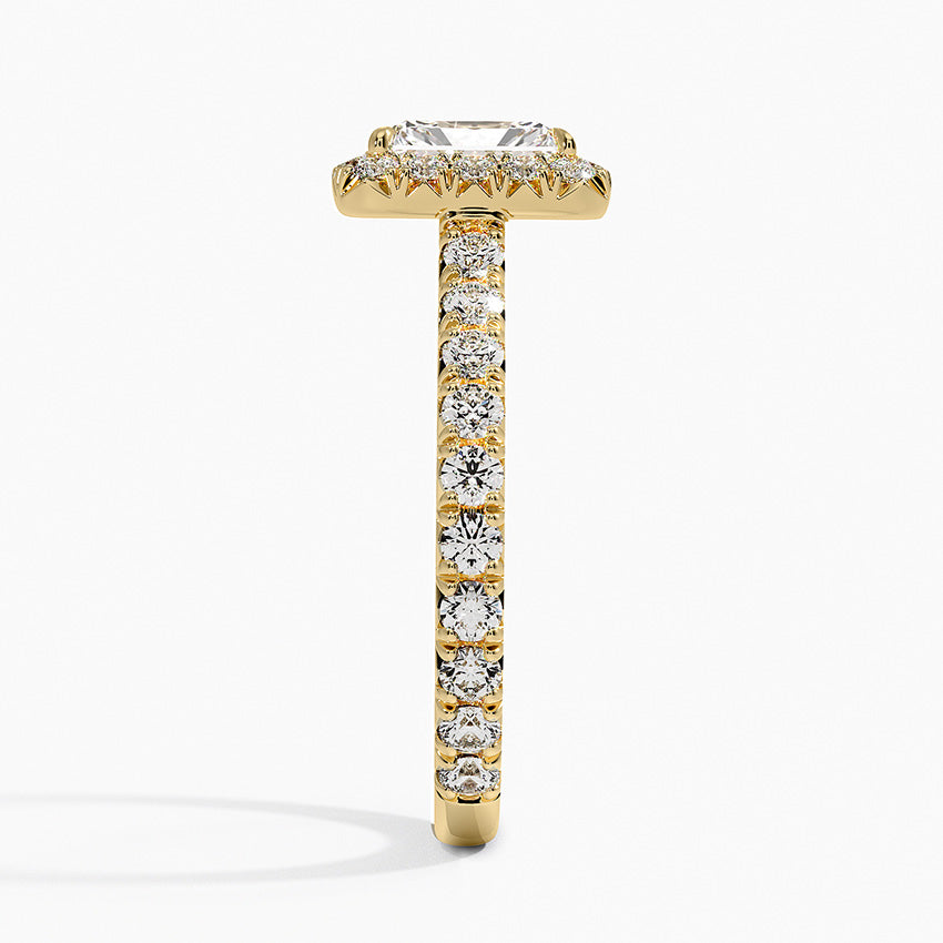 1.80 Karat Radiant Halo Tasarım Tektaş Laboratuvar Pırlanta Yüzük 18k -Ornara - Bold Diamonds