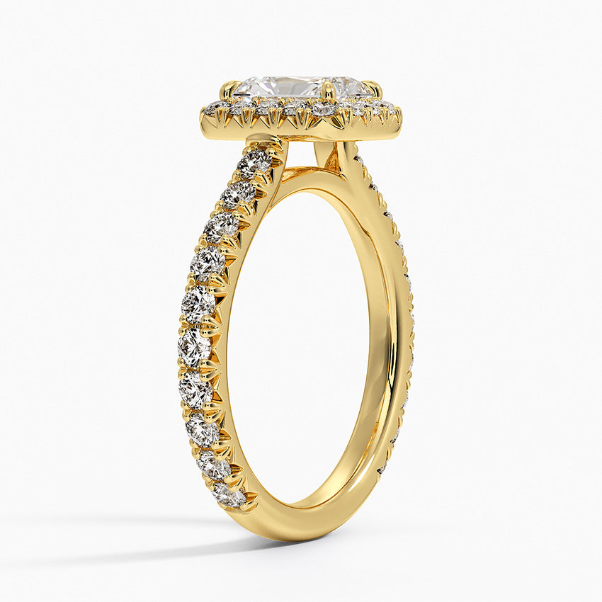 1.80 Karat Radiant Halo Tasarım Tektaş Laboratuvar Pırlanta Yüzük 18k -Ornara - Bold Diamonds