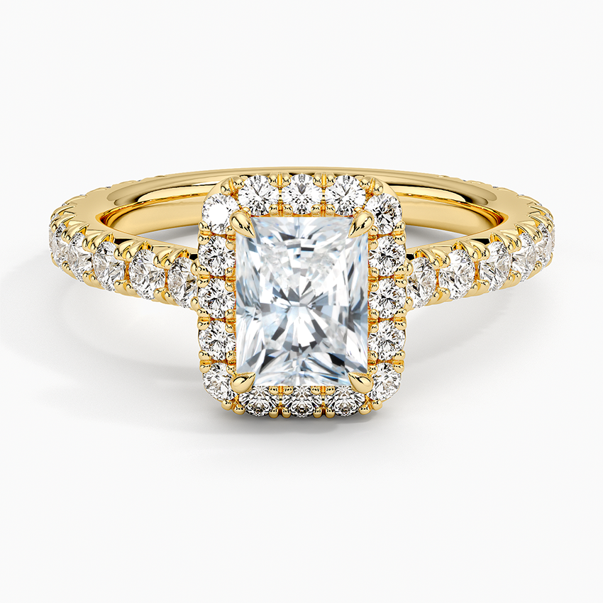 1.80 Karat Radiant Halo Tasarım Tektaş Laboratuvar Pırlanta Yüzük 18k -Ornara - Bold Diamonds