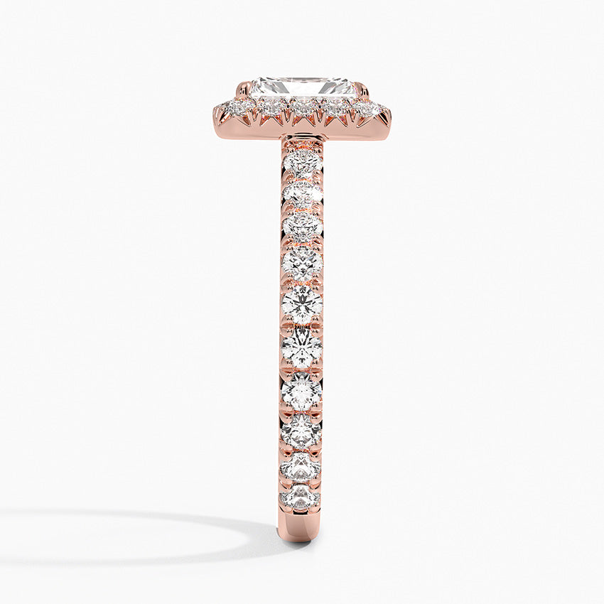 1.80 Karat Radiant Halo Tasarım Tektaş Laboratuvar Pırlanta Yüzük 18k -Ornara - Bold Diamonds