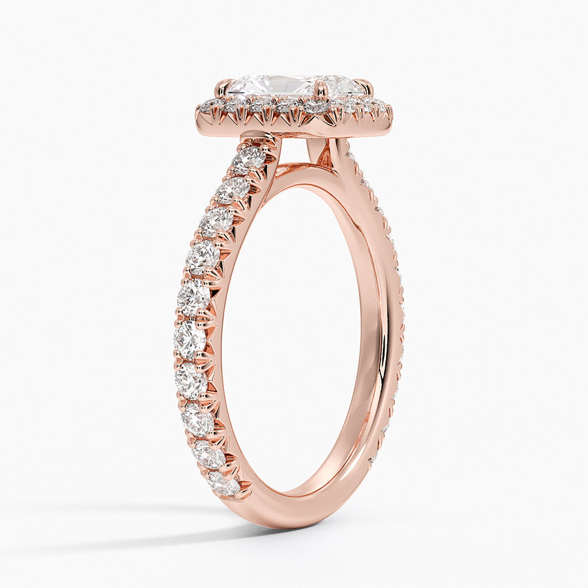 1.80 Karat Radiant Halo Tasarım Tektaş Laboratuvar Pırlanta Yüzük 18k -Ornara - Bold Diamonds