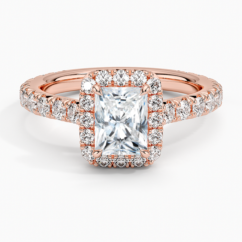 1.80 Karat Radiant Halo Tasarım Tektaş Laboratuvar Pırlanta Yüzük 18k -Ornara - Bold Diamonds