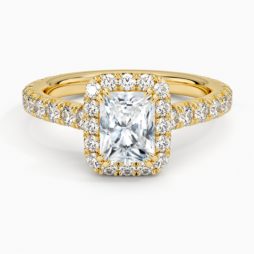 1,80 Karat Radiant Halo Tasarım Tektaş Laboratuvar Pırlanta Yüzük 18K- Stellara - Bold Diamonds