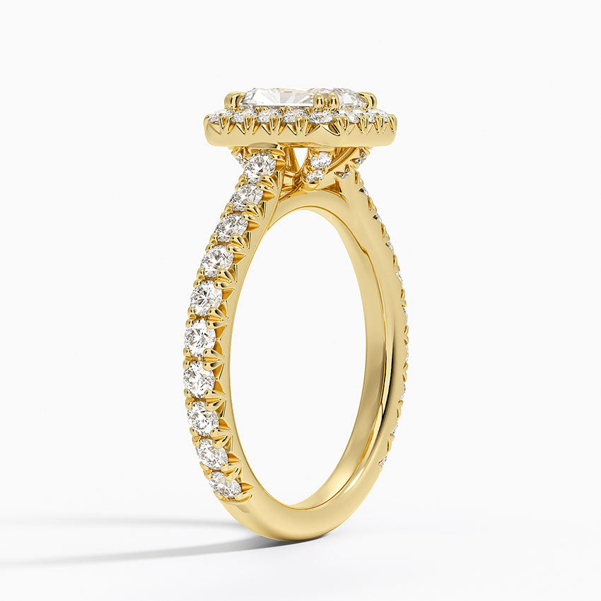1,80 Karat Radiant Halo Tasarım Tektaş Laboratuvar Pırlanta Yüzük 18K- Stellara - Bold Diamonds