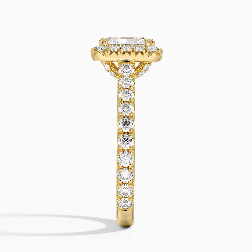 1,80 Karat Radiant Halo Tasarım Tektaş Laboratuvar Pırlanta Yüzük 18K- Stellara - Bold Diamonds