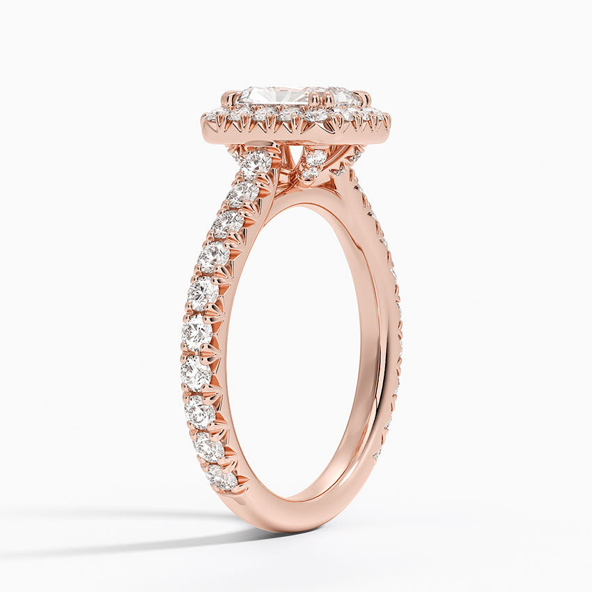 1,80 Karat Radiant Halo Tasarım Tektaş Laboratuvar Pırlanta Yüzük 18K- Stellara - Bold Diamonds