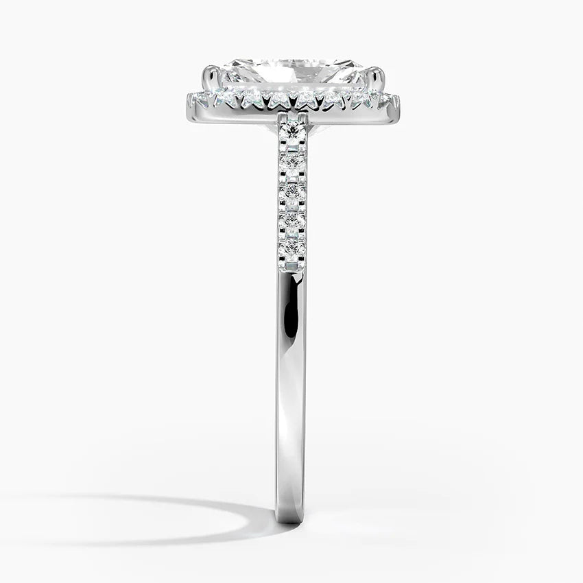 2.00 Karat Radiant Halo Tasarım Tektaş Laboratuvar Pırlanta Yüzük 18K - Lunara - Bold Diamonds