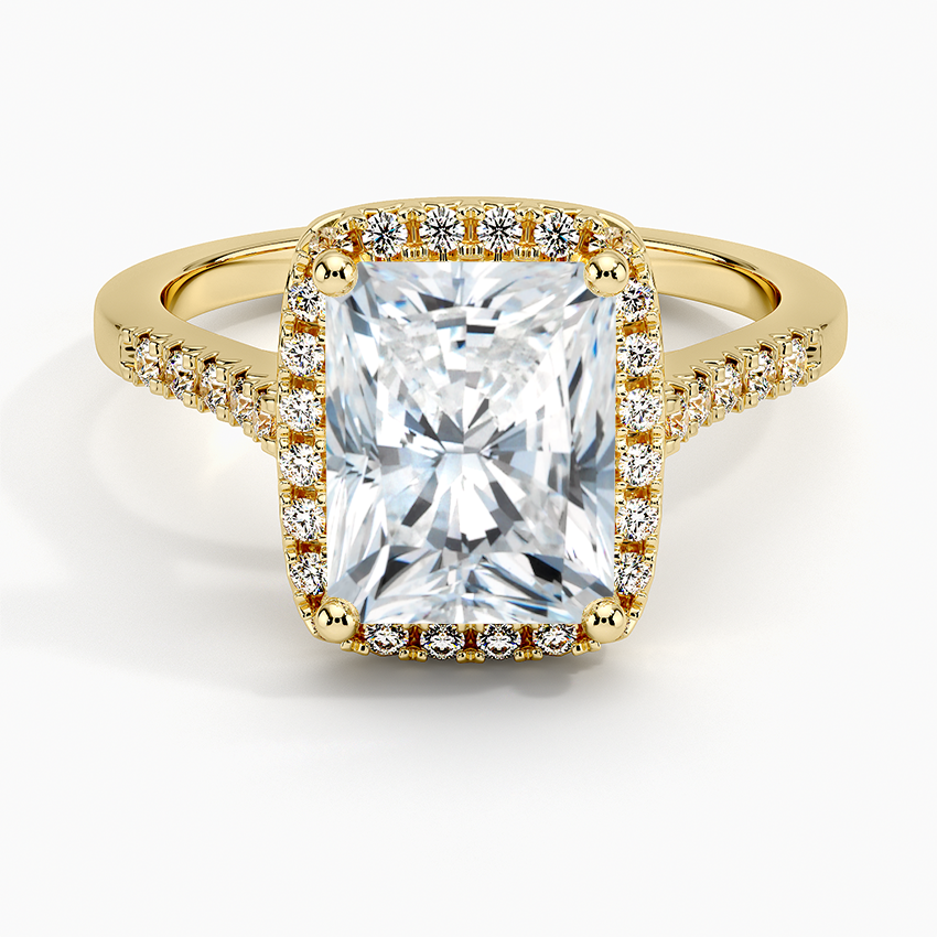 2.00 Karat Radiant Halo Tasarım Tektaş Laboratuvar Pırlanta Yüzük 18K - Lunara - Bold Diamonds