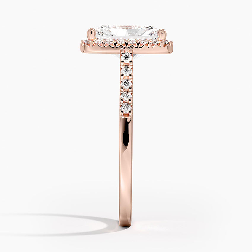 2.00 Karat Radiant Halo Tasarım Tektaş Laboratuvar Pırlanta Yüzük 18K - Lunara - Bold Diamonds