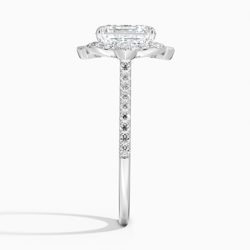 2,20 Karat Asscher Halo Tasarım Tektaş Laboratuvar Pırlanta Yüzük 18K -Coronna - Bold Diamonds