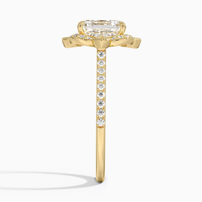 2,20 Karat Asscher Halo Tasarım Tektaş Laboratuvar Pırlanta Yüzük 18K -Coronna - Bold Diamonds