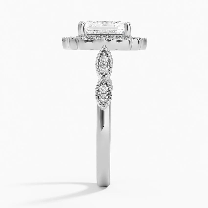 2,20 Karat Asscher Halo Tasarım Tektaş Laboratuvar Pırlanta Yüzük 18K - Radiara - Bold Diamonds