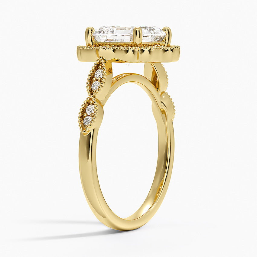 2,20 Karat Asscher Halo Tasarım Tektaş Laboratuvar Pırlanta Yüzük 18K - Radiara - Bold Diamonds
