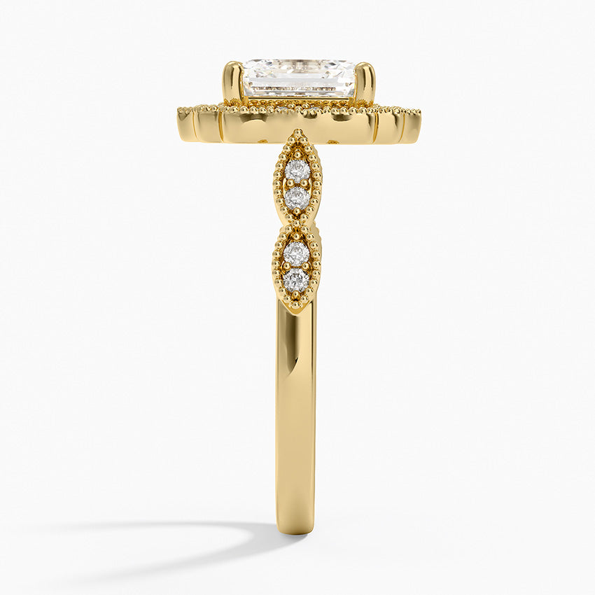 2,20 Karat Asscher Halo Tasarım Tektaş Laboratuvar Pırlanta Yüzük 18K - Radiara - Bold Diamonds