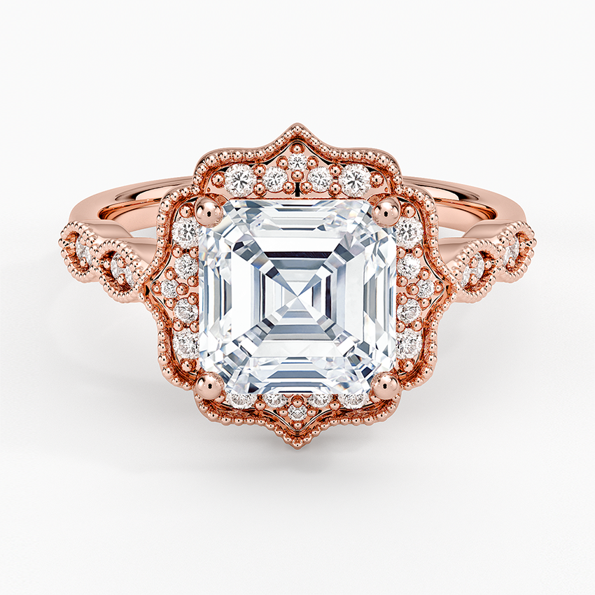 2,20 Karat Asscher Halo Tasarım Tektaş Laboratuvar Pırlanta Yüzük 18K - Radiara - Bold Diamonds