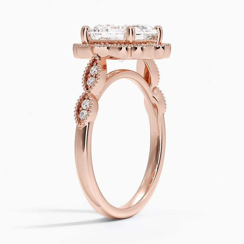 2,20 Karat Asscher Halo Tasarım Tektaş Laboratuvar Pırlanta Yüzük 18K - Radiara - Bold Diamonds
