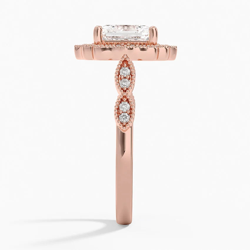 2,20 Karat Asscher Halo Tasarım Tektaş Laboratuvar Pırlanta Yüzük 18K - Radiara - Bold Diamonds