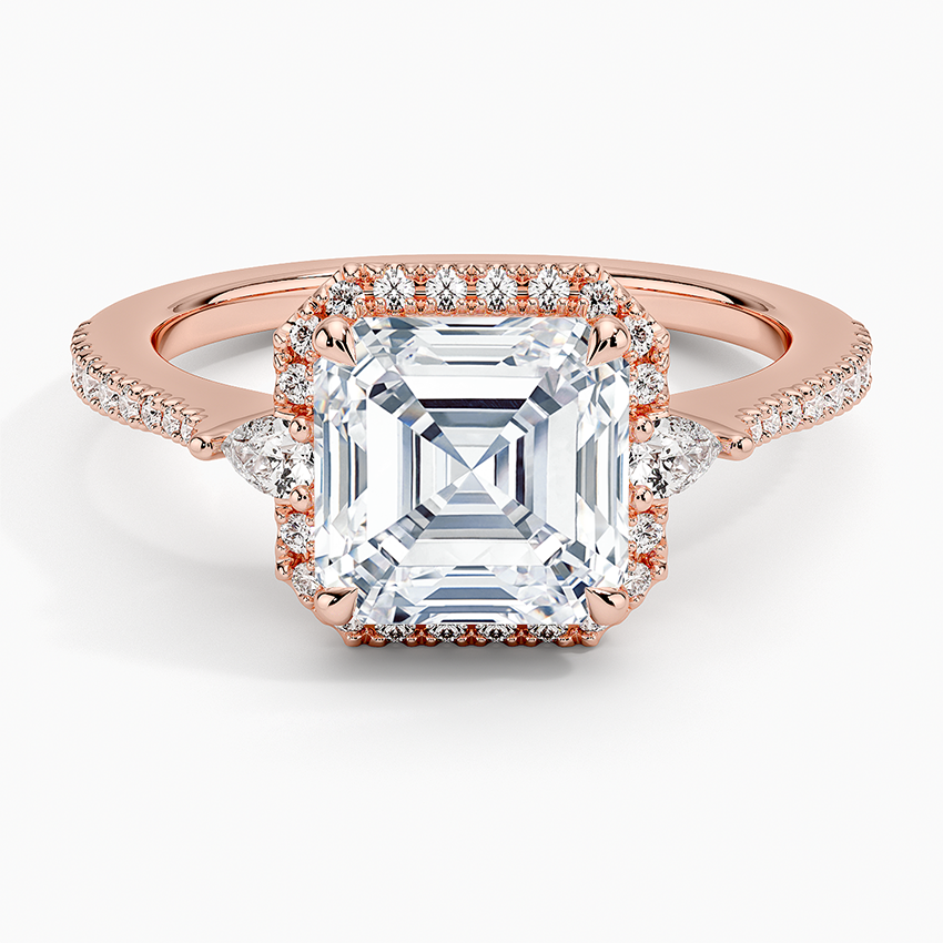2.20 Karat Asscher Halo Tasarım Tektaş Laboratuvar Pırlanta Yüzük 18K -Vittora - Bold Diamonds