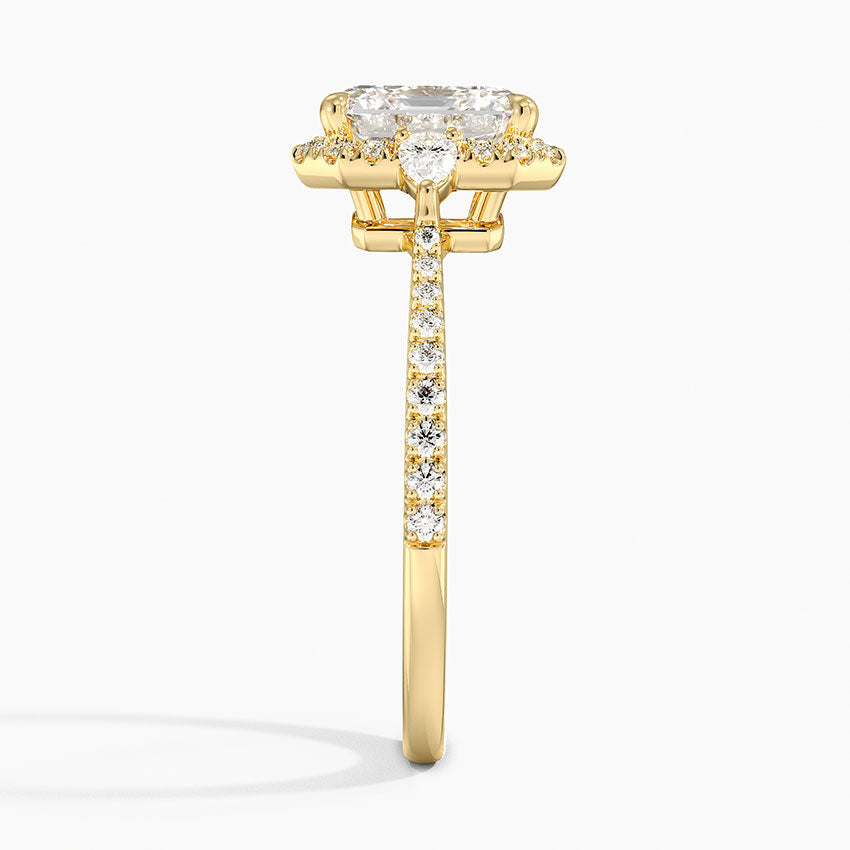 2.20 Karat Asscher Halo Tasarım Tektaş Laboratuvar Pırlanta Yüzük 18K -Vittora - Bold Diamonds