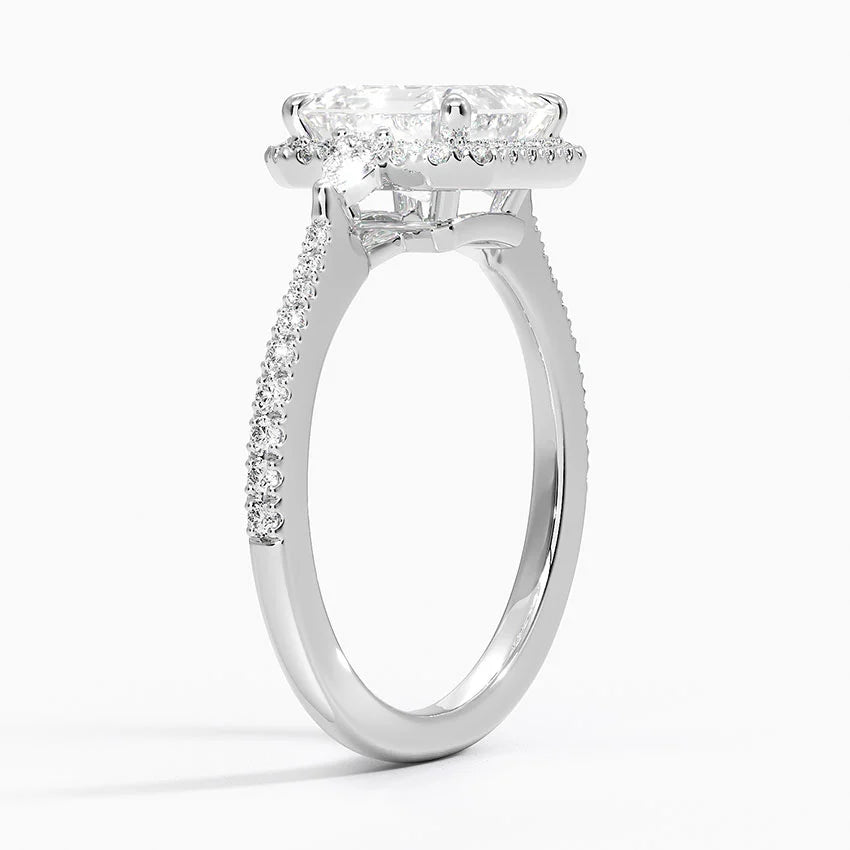 2.20 Karat Asscher Halo Tasarım Tektaş Laboratuvar Pırlanta Yüzük 18K -Vittora - Bold Diamonds