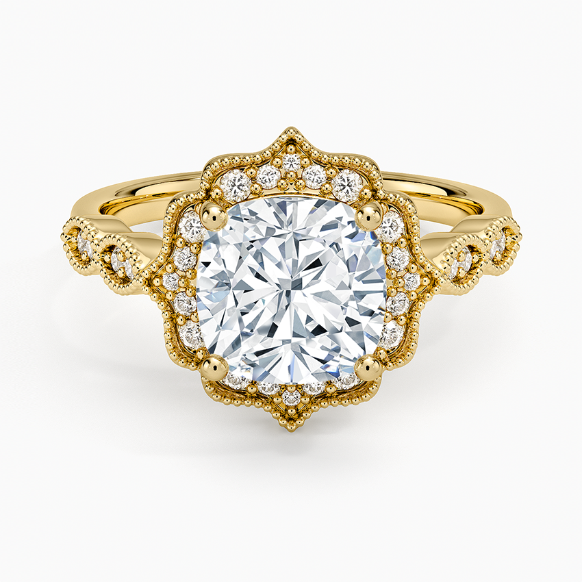 2,20 Karat Cushion Halo Tasarım Tektaş Laboratuvar Pırlanta Yüzük 18K - Radiara - Bold Diamonds