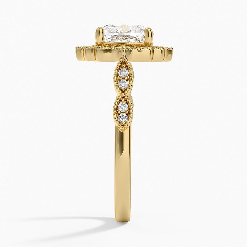 2,20 Karat Cushion Halo Tasarım Tektaş Laboratuvar Pırlanta Yüzük 18K - Radiara - Bold Diamonds
