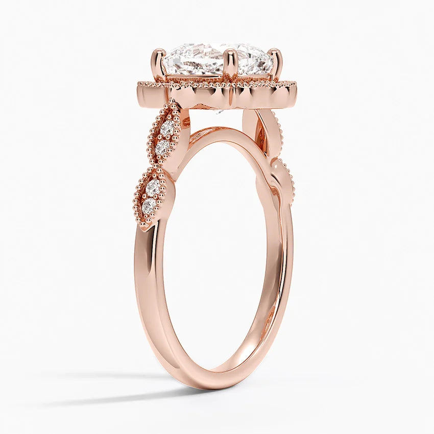 2,20 Karat Cushion Halo Tasarım Tektaş Laboratuvar Pırlanta Yüzük 18K - Radiara - Bold Diamonds