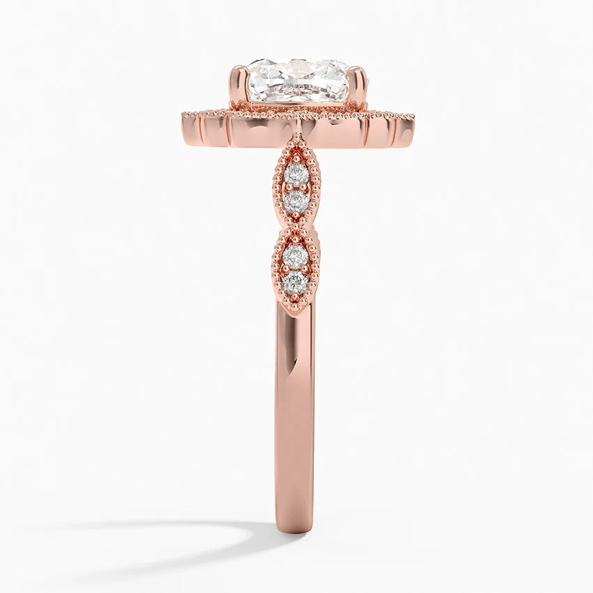 2,20 Karat Cushion Halo Tasarım Tektaş Laboratuvar Pırlanta Yüzük 18K - Radiara - Bold Diamonds