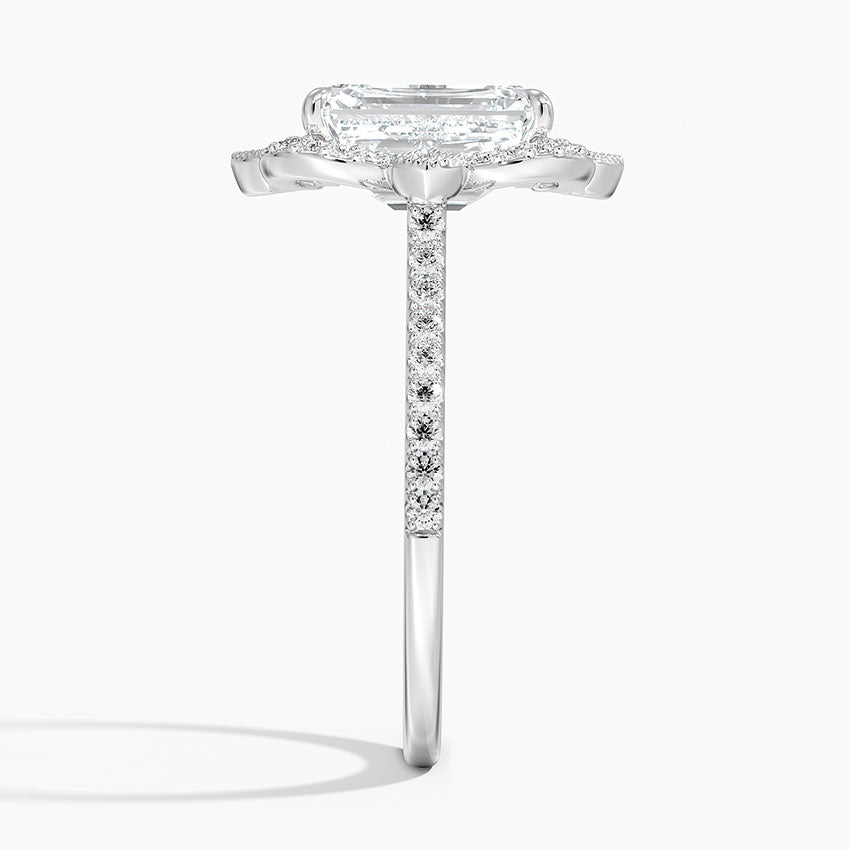 2,20 Karat Emerald Halo Tasarım Tektaş Laboratuvar Pırlanta Yüzük 18K -Coronna - Bold Diamonds
