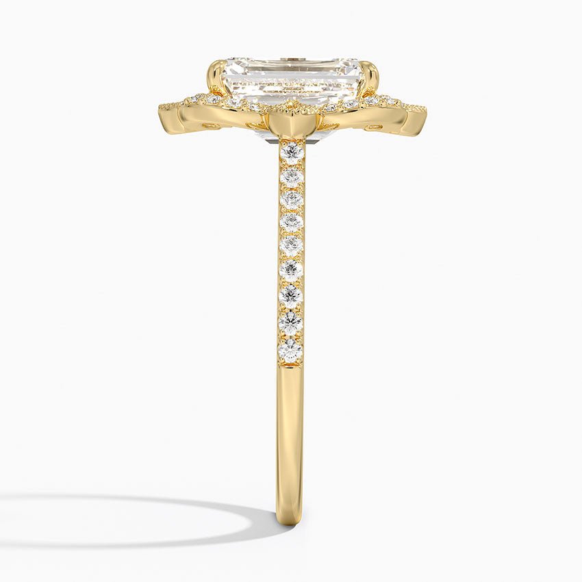 2,20 Karat Emerald Halo Tasarım Tektaş Laboratuvar Pırlanta Yüzük 18K -Coronna - Bold Diamonds