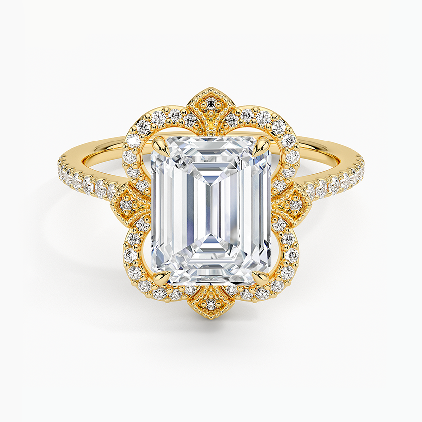 2,20 Karat Emerald Halo Tasarım Tektaş Laboratuvar Pırlanta Yüzük 18K -Coronna - Bold Diamonds