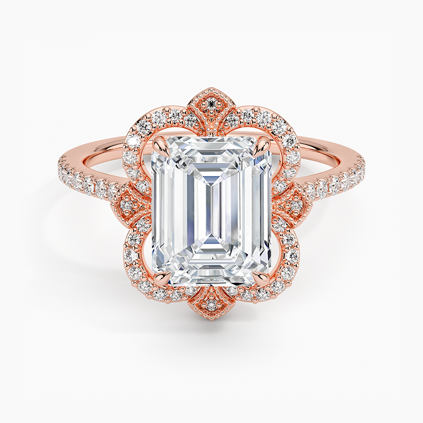 2,20 Karat Emerald Halo Tasarım Tektaş Laboratuvar Pırlanta Yüzük 18K -Coronna - Bold Diamonds